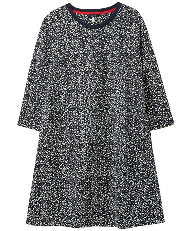 Joules Ladies Layla Print Navy Ditsy A Line Dress